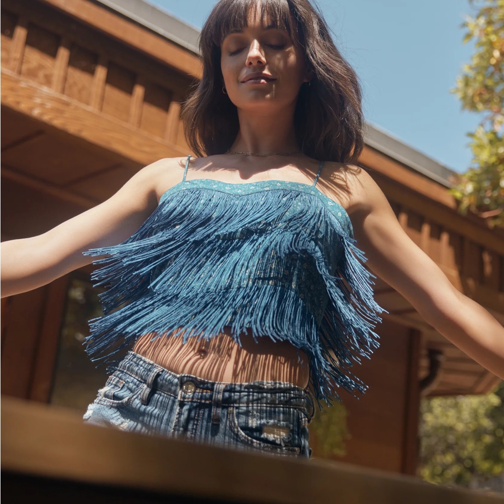 Eddy Sophie Tiered Fringe Top (Like New) Size M